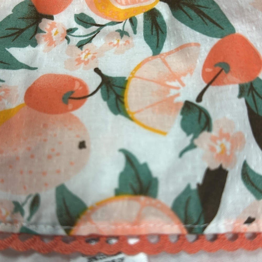 NWT Isaac Mizrahi peach orange, green,  & white, Fruits sun dress. Size 12 US. - Picture 11 of 11